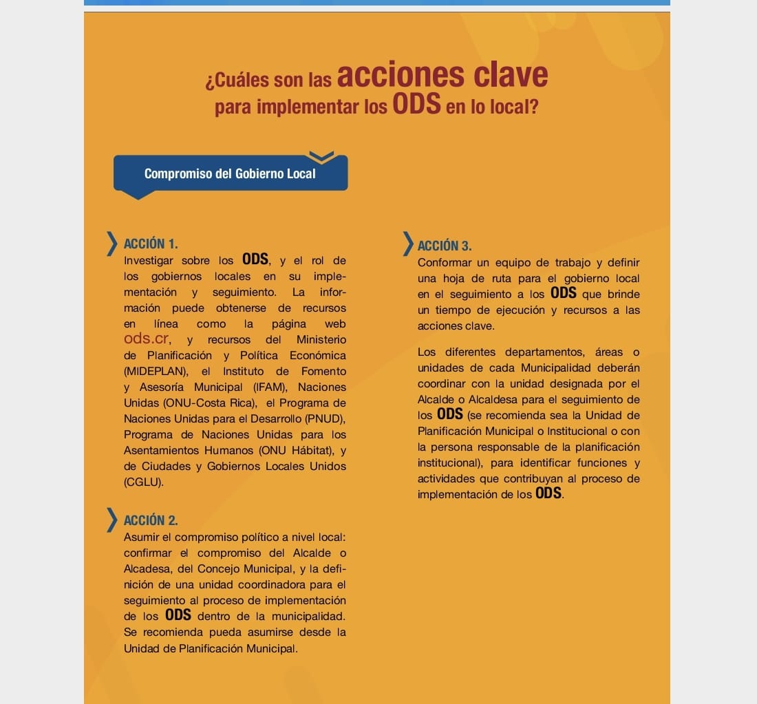 CANTONES DEBEN CUMPLIR FASES Y ACCIONES ESPECÍFICAS PARA SER CANTONES PROMOTORES DE LOS ODS